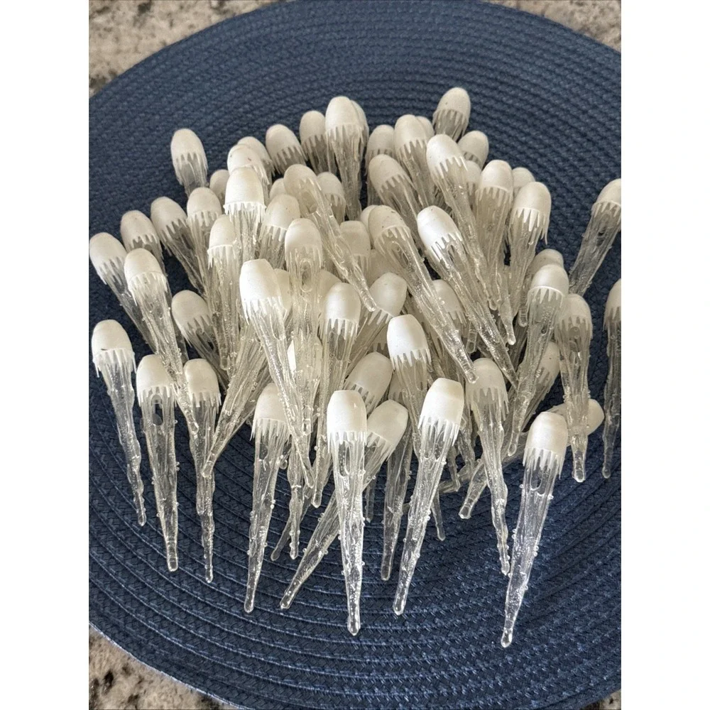 Vintage Lot 72 Plastic Icicle Christmas Tree Light Replacement Covers 3.75